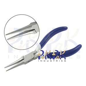 145mm PVC Handled Long Nose Plier Smooth Jaws Double Leaf Spring for Crimping Jewelry Making Circlip Fishing OEM Customizable - Product Image 1