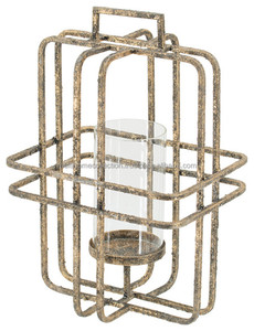 Décoration de la maison lanterne marocaine en métal noir suspendu bougie lanterne en forme de cage nouveau incroyable style rétro bougeoir - Product Image 6