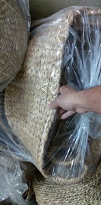 [TOP SUPPLIER] Handmade Eco-Friendly Cylinder Water Hyacinth <b>Tote</b> <b>Bag</b> Handle | Premium <b>Blue</b> Lotus Woven Straw Casual Handbags - Product Image 5