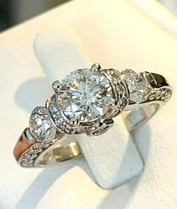 Anillo de Compromiso de Moissanita con Corte Brillante Redondo para Mujer, Oro Sólido de 18K con Baño de Rodio, Engaste de Garras, Estilo Clásico, Ideal para Regalo - Product Image 2