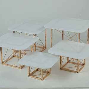 Simple <b>3</b> <b>Tier</b> Golden <b>Cake</b> <b>Stand</b> Tiered Dessert Display Cupcake Holder Wedding Birthday Party Elegant Metal Table Decor - Product Image 4