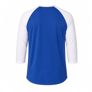 Camiseta de Béisbol Phi Beta Sigma, Azul Rey y Blanco, Manga Raglán 3/4, Cuello Redondo, Fraternidad, Casual, Deportiva, 100% Algodón, para Hombre - Product Image 3