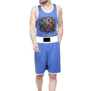 Uniforme de boxe unisexe pour adultes personnalisé, qualité supérieure, débardeur et short 100% polyester, logo personnalisé - Product Image 1