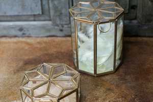 Gold <b>Glass</b> Jewelry Box Metal Frame Organizer Case Clear Display Storage Tray for Vanity <b>Desk</b> - Product Image 4