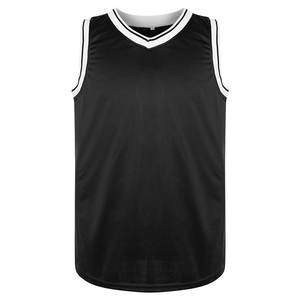 Camiseta de Baloncesto sin Mangas, Ligera, de Color Negro Sólido, 100% Poliéster, Estilo Liso, Ropa Deportiva, Camiseta de Baloncesto Estampada - Product Image 2