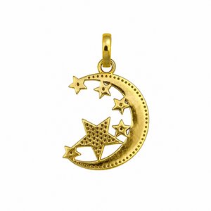 Pendentif en argent 925 plaqué or rhodié noir avec diamant véritable en forme de lune et d'étoile pour femme, bijoux fins de luxe, cadeau élégant - Product Image 2
