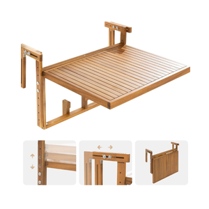 Modern FSC Certified Acacia Minh Phuoc Furniture Balcony Hanging Outdoor <b>Foldable</b> Lightweight Durable Easy to Carry <b>Table</b> - Product Image 4