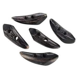 Natural Shape Eco-Friendly Modern Buffalo Horn <b>Toggle</b> <b>Buttons</b> 2-Hole Flatback Polished Carved Sewing Accessories for Jackets - Product Image 1