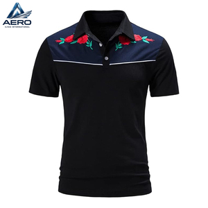Camisetas Polo para Hombre, Color Negro 2026, de Alta Calidad, Cómodas, Nueva Llegada, Personalizadas, con Bordado de Rosas de Verano - Product Image 1