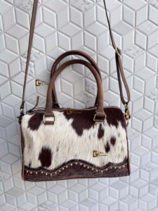 Nouveauté 2026 : Sac à bandoulière Speedy en cuir repoussé à la main avec fermeture éclair, en peau à poils, style classique, pour femme, usage quotidien - Product Image 1