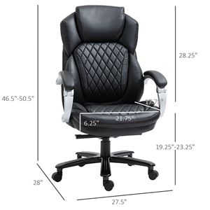 Sedia da Ufficio Direzionale Grande e Alta - Schienale Alto Regolabile con Imbottitura Spessa Nera - Base in Nylon Certificata BIFMA - Product Image 3