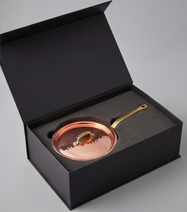 Copper Sauce Pan With Hammered Lid Stainless Steel Interior Brass Handle Minimalist Design For Gas And Induction <b>Cooker</b> Use - Product Image 6