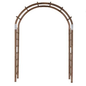 7ft Dark Brown Garden Arch Elegant Pergola Gazebo or Pavilion for Outdoor Decor - Product Image 3