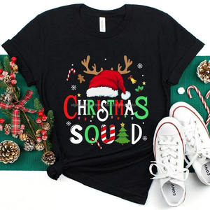 T-shirts pour hommes élégants à séchage rapide, thème de Noël imprimé, tricot léger, 100% polyester, vente en gros - Product Image 1