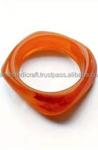 Classic Religious <b>Resin</b> Bangle Brown <b>Colour</b> Wedding Anniversary Pearl Diamond Round Shape Design Trendy Fashion Bangle - Product Image 6