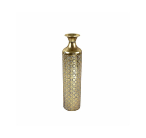 Vase à fleurs en fer sophistiqué avec surface texturée et un attrait décoratif élégant - Product Image 5