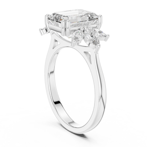 Anillo de Compromiso Vinson Project con Moissanita de Corte Esmeralda de 2 Quilates, Estilo Art Deco, Oro Rosa, Acero Inoxidable, Engaste de Garras, Certificado GRA - Product Image 2