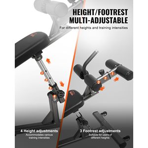 Panca per Addominali in Acciaio Resistente con 4 Altezze Regolabili, Maniglia per Crunch Inverso, Capacità 450 Kg - Product Image 2