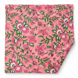 Tissu en voile de coton peigné imprimé à la main Pinksa Fashion, 60S60S, 90 GSM, léger, motif floral rose - Product Image 5