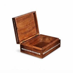 Handmade Wooden <b>Jewelry</b> <b>Box</b> With Brass <b>Vintage</b> Hand Carved Solid Wood Trinket <b>Box</b> Decorative Floral Keepsake Storage Chest - Product Image 4