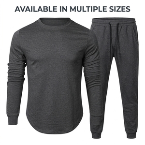 Conjunto Deportivo Azul para Hombre al por Mayor, Sudadera de Manga Larga, Pantalones Jogger, Ropa Deportiva Informal, Traje de Dos Piezas para Entrenamiento Atlético - Product Image 6