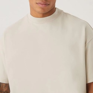 T-shirt Homme Premium Oversize 100% Coton Coupe Décontractée Streetwear Logo Avant Tissu Tricoté T-shirt Homme Oversize - Product Image 6