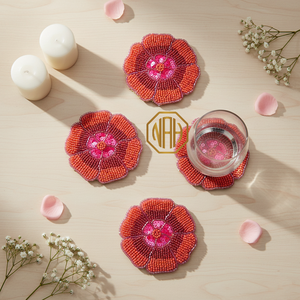 2026 Handmade Eco-Friendly Glass Beads Round Haunted Ghost Coaster Unique Halloween Drink Mat 100mm Diameter for Festive Decor - Product Image 5