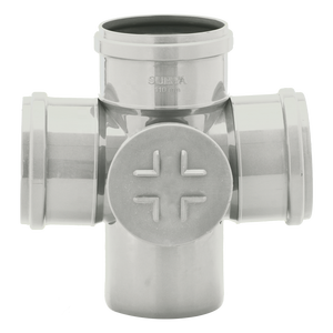 SWR Double Tee with Door Ringfit for Dual <b>Branch</b> Drainage and Inspection Access Plumbing System - Product Image 1