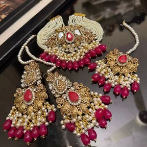 Custom Designs Wholesale Prices Traditional Antique Wedding Trendy Gold Plated Stainless Steel <b>Choker</b> Necklaces Earrings Women - Product Image 5