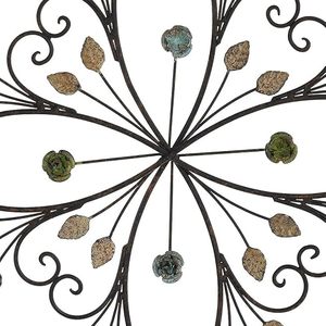 Décoration murale en métal en forme de fleur avec feuille rouille pour salon, chambre, couloir – Sculpture rustique à suspendre - Product Image 6