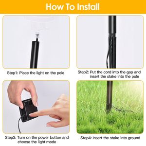 Set di 5 Luci Solari Decorative Natalizie Impermeabili: Renne, Fiocchi di Neve, Campanelle, Albero di Natale e Babbo Natale - Product Image 4