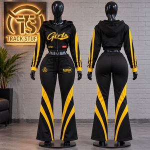 Costume deux pièces en velours côtelé 100% coton pour femmes, pantalon décontracté à manches longues, printemps et automne - Product Image 5