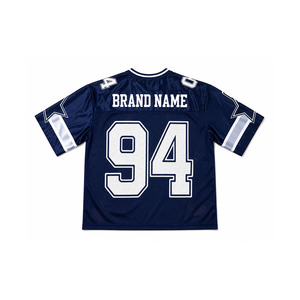 Camiseta Deportiva de Malla Transpirable con Estampado por Sublimación, Estilo Hip Hop Urbano, Cuello en V, Personalizada, Retro, Ligera, de Fútbol Americano - Product Image 4