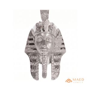Collar de Plata 925 con Colgante de Faraón Estilo Hip Hop, con Moissanita y Diamantes de Imitación, Joyería de Lujo para Rapper, Estilo Urbano - Product Image 1