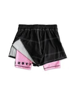 Shorts de combat MMA 2-en-1 personnalisés par sublimation avec doublure de compression intégrée, légers, respirants, pour grappling et No-Gi - Product Image 2