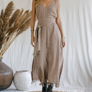 Vestido Boho Sostenible para Mujer, Vestido de Cóctel de Algodón Crudo, Vestido de Festival, Vestido de Compromiso de Verano, Regalo para Mujer - Product Image 4