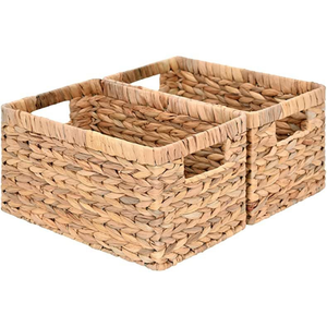 Cesta de jacinto de agua, venta al por mayor, cestas decorativas hechas a mano para almacenamiento de cocina, suministro ligero ecológico para el hogar - Product Image 1