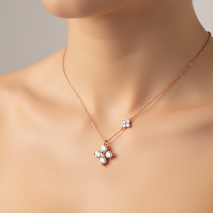 จี้เพชรทรงบริลเลียนต์สี D ชุบทองคำขาว 18K แท้ พร้อมใบรับรอง IGI เพชรสังเคราะห์เพาะเลี้ยงในห้องปฏิบัติการ สร้อยคอแฟชั่นสำหรับผู้หญิง - Product Image 1