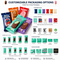 Sachets d'emballage personnalisés pour crème glacée, qualité alimentaire, scellage arrière, thermoscellables, pour bâtonnets glacés, OEM