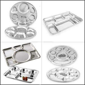 Plato Rectangular de Acero Inoxidable de Alta Resistencia para Servir, Apto para Lavavajillas, para Uso en Campamentos, BB00185, Venta al por Mayor en India - Product Image 1