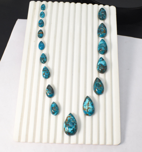 Cabochon en chrysocolle rare en forme de goutte, qualité supérieure, 100% chrysocolle naturelle, pierre précieuse non montée pour la création de pendentifs - Product Image 4