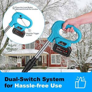 Pala da Neve Cordless 800W 21V 11 Pollici Pieghevole con Batteria, Spazzaneve Elettrico con Guanti e Occhiali Ricaricabili per Asciugatura del Patio - Product Image 6