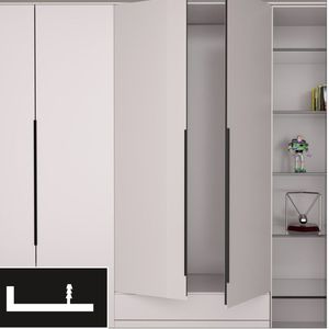 Aluminium profile wardrobe handle concealed edge grip cabinet <b>door</b> pull modern furniture hardware for kitchen wardrobe - Product Image 1