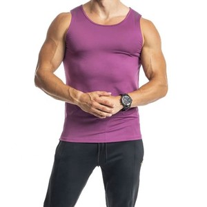 Camiseta sin Mangas para Hombre, Color Morado, Cuello Redondo, Tejido de Punto, Color Sólido, Secado Rápido, Corte Casual, Marca Harry Johnson Production - Product Image 5