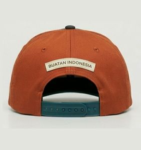 Embossed Leather Patch <b>Snapback</b> <b>Cap</b> Unisex 6 Panel Canvas Baseball Hat Adjustable Orange Gray Adjustable - Product Image 4