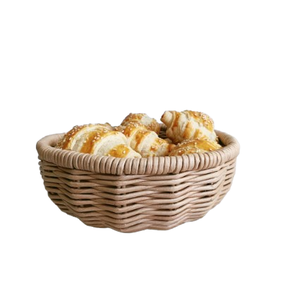 Panier ovale rond en rotin tressé pour fruits, pain, thé, nourriture, style indien, en cannage, bambou, pour salle à manger et café - Product Image 6