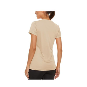 T-shirts à manches courtes en tissu de coton épais, coupe classique, fournisseur en gros en ligne, t-shirts pour femmes. - Product Image 3