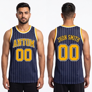 Maillot de basket bleu ciel personnalisé en mesh, débardeur sans manches, numéros verts, lettrage blanc, thermocollé - Product Image 3