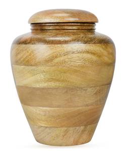 Urne décorative commémorative pour cendres funéraires, motif grain de bois avec couvercle, pour la commémoration à domicile - Product Image 4