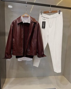 Men's Brown Genuine Leather <b>Jacket</b> <b>Vintage</b> <b>Bomber</b> <b>Jacket</b> Cafe Racer Style - Product Image 4